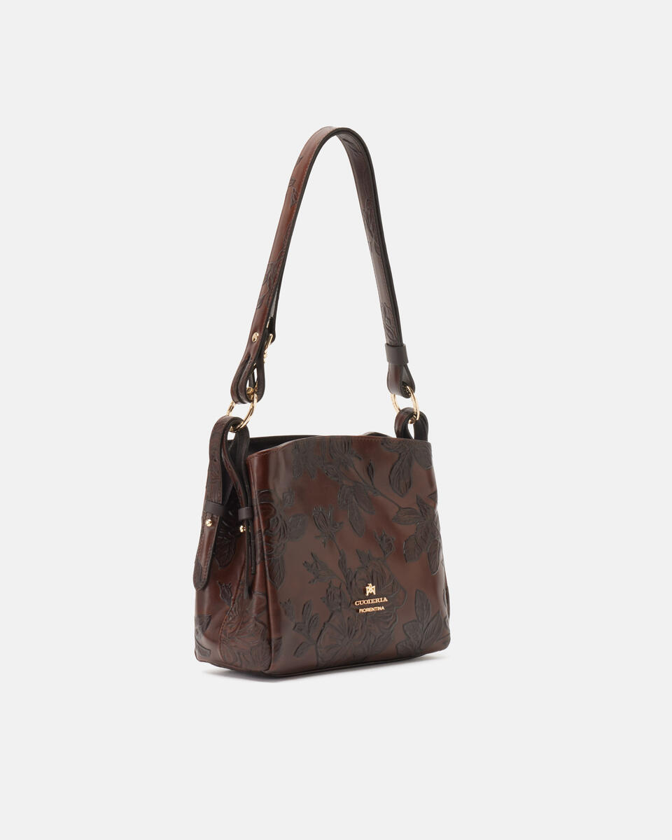 Small hobo bag Mahogany  - Shoulder Bags - Women's Bags - Bags - Cuoieria Fiorentina