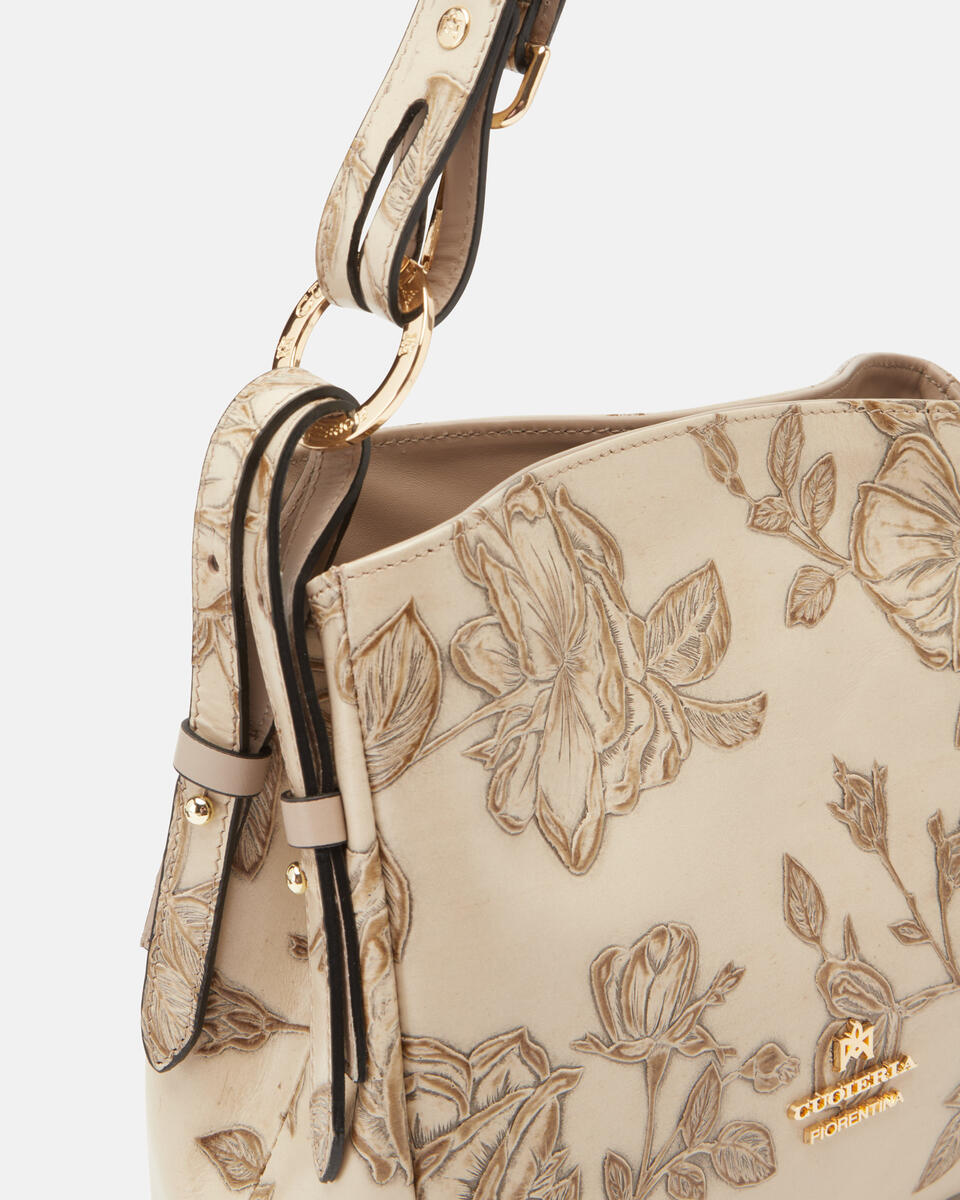 Small hobo bag Taupe  - Shoulder Bags - Women's Bags - Bags - Cuoieria Fiorentina