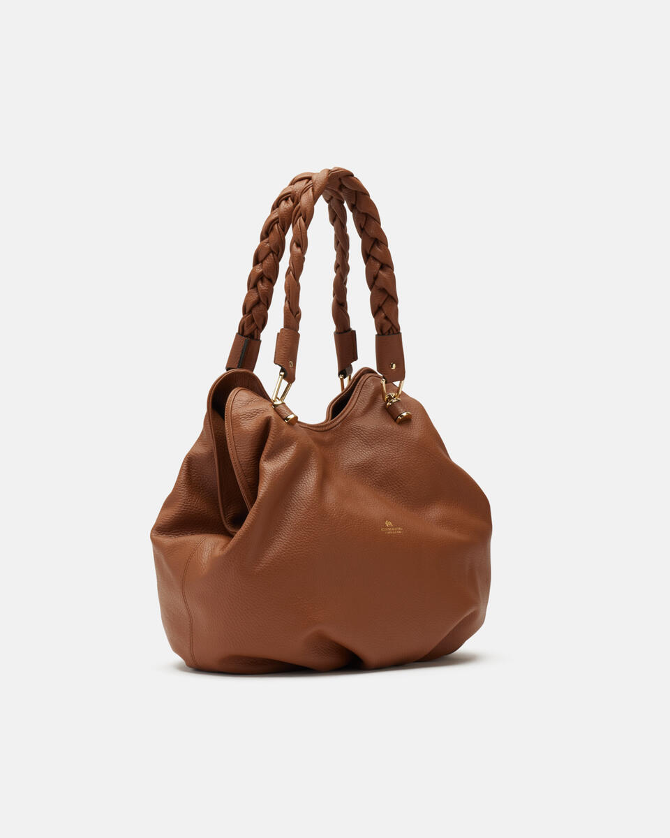 Borsa a Spallacon Doppio Manico Intrecciato Caramel  - Shopping - Borse Donna - Borse - Cuoieria Fiorentina