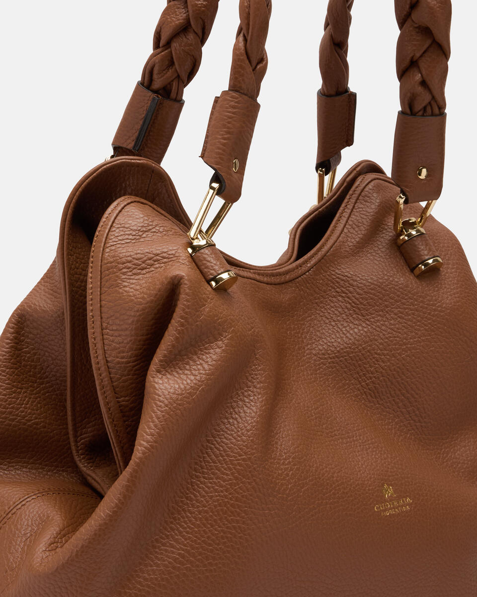 Borsa a Spallacon Doppio Manico Intrecciato Caramel  - Shopping - Borse Donna - Borse - Cuoieria Fiorentina