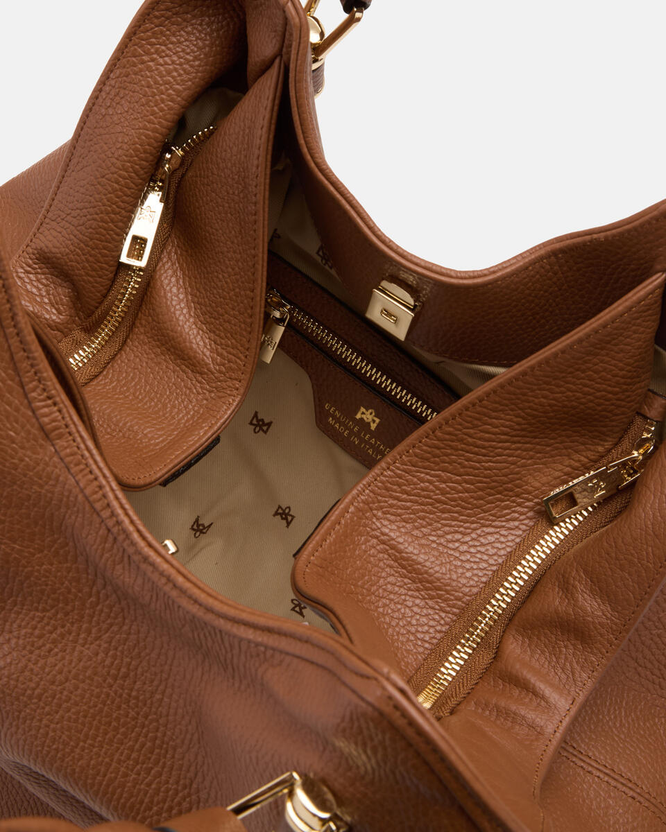 Borsa a Spallacon Doppio Manico Intrecciato Caramel  - Shopping - Borse Donna - Borse - Cuoieria Fiorentina