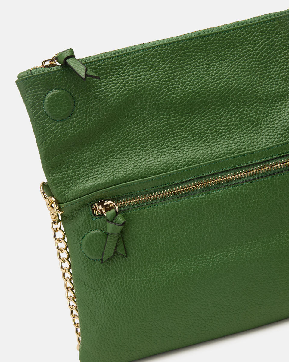 Velvet Borsa a tracolla reversibile condoppia bandoliera in metallo Aloe  - Tracolla - Borse Donna - Borse - Cuoieria Fiorentina