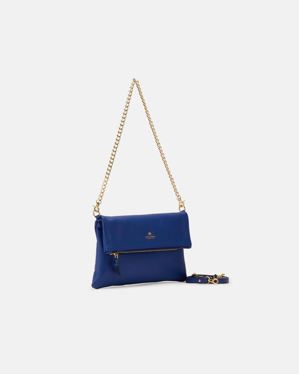 Velvet Borsa a tracolla reversibile condoppia bandoliera in metallo Bluette  - Tracolla - Borse Donna - Borse - Cuoieria Fiorentina
