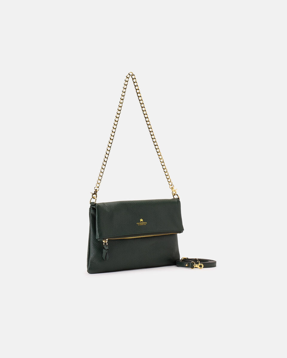 Velvet Borsa a tracolla reversibile condoppia bandoliera in metallo Muschio  - Borse A Spalla - Borse Donna - Borse - Cuoieria Fiorentina