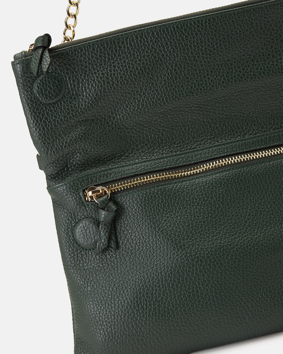 Velvet Borsa a tracolla reversibile condoppia bandoliera in metallo Muschio  - Borse A Spalla - Borse Donna - Borse - Cuoieria Fiorentina