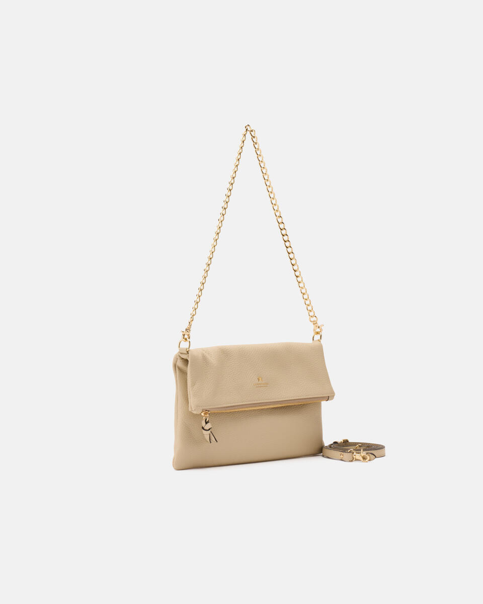 Velvet Borsa a tracolla reversibile condoppia bandoliera in metallo Prosecco  - Tracolla - Borse Donna - Borse - Cuoieria Fiorentina