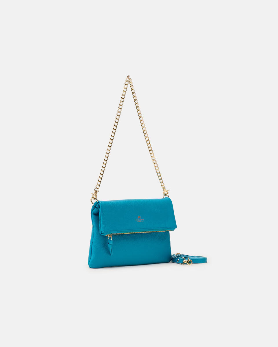 Velvet Borsa a tracolla reversibile condoppia bandoliera in metallo Turchese  - Tracolla - Borse Donna - Borse - Cuoieria Fiorentina