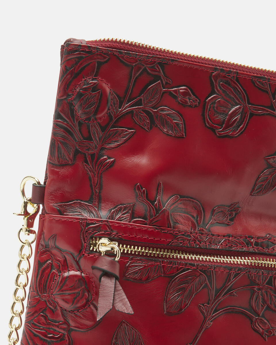 Mimì tracolla reversibile in pelle con doppia bandoliera Rosso  - Borse A Spalla - Borse Donna - Borse - Cuoieria Fiorentina