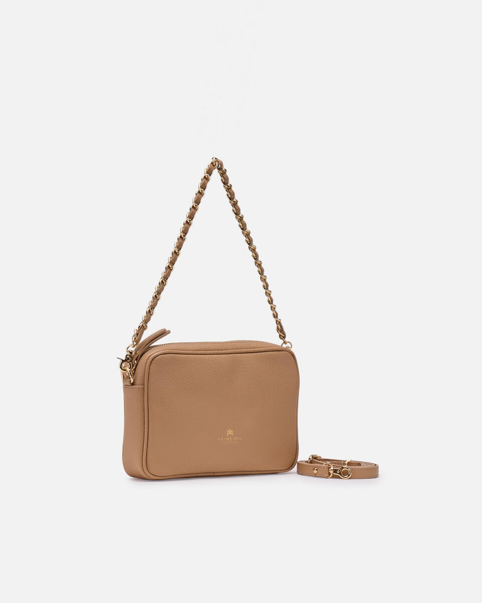 Velvet mini shoulder bag convertibile con doppia bandoliera Nude  - Borse - Special Price - Cuoieria Fiorentina
