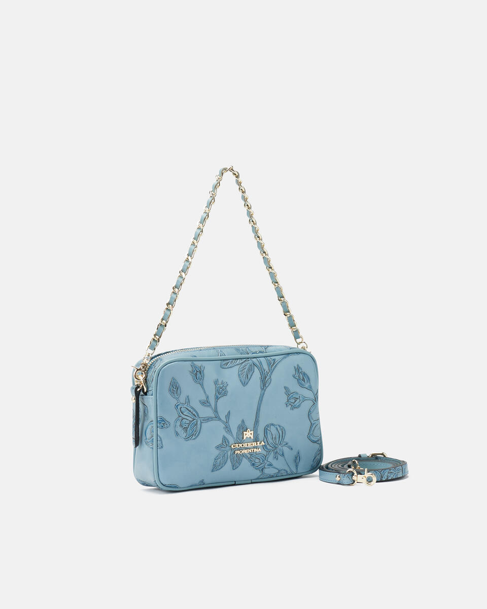 Mimì mini shoulder bag convertibile con doppia bandoliera Celeste  - Mini Bag - Borse Donna - Borse - Cuoieria Fiorentina