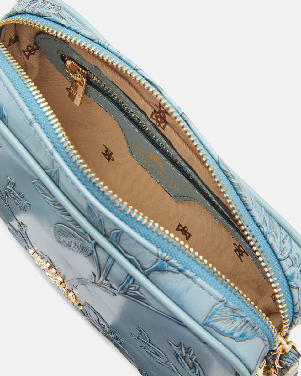 Mimì mini shoulder bag convertibile con doppia bandoliera Celeste  - Mini Bag - Borse Donna - Borse - Cuoieria Fiorentina