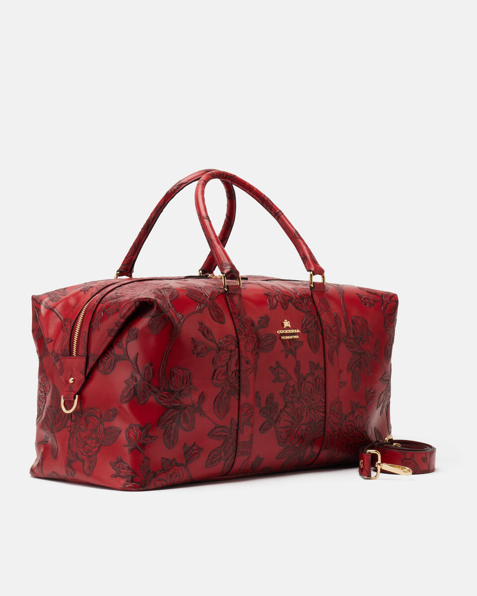 Weekender in mimi Rosso  - Borse Da Viaggio - Borse Da Viaggio - Cuoieria Fiorentina
