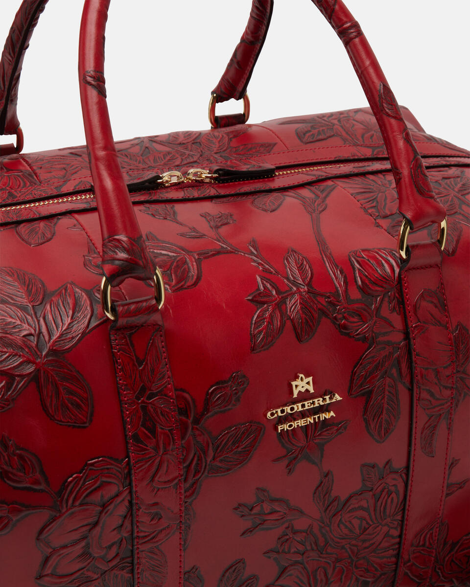 Weekender in mimi Rosso  - Borse Da Viaggio - Borse Da Viaggio - Cuoieria Fiorentina