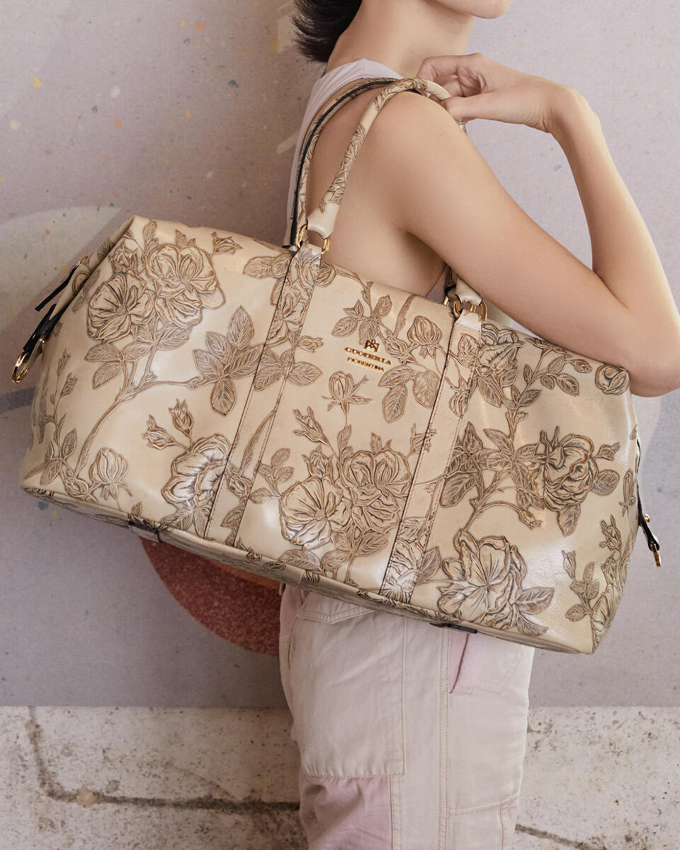 Weekender in mimi Rosso  - Borse Da Viaggio - Borse Da Viaggio - Cuoieria Fiorentina