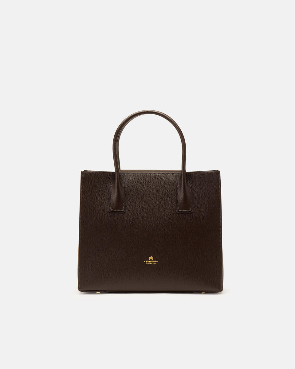Alice medium tote bag squadrata Testa di moro  - Tote Bag - Borse Donna - Borse - Cuoieria Fiorentina