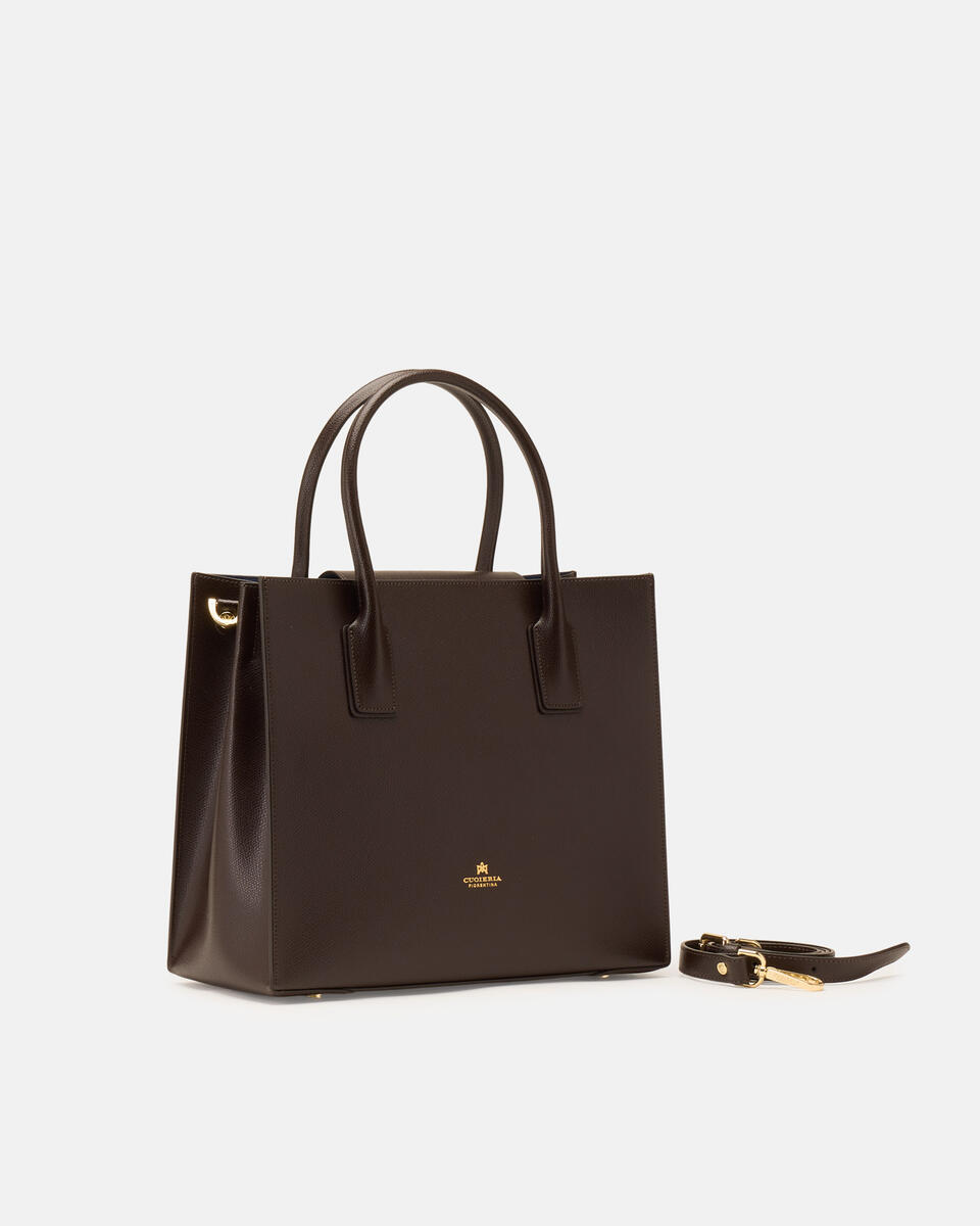 Alice medium tote bag squadrata Testa di moro  - Tote Bag - Borse Donna - Borse - Cuoieria Fiorentina