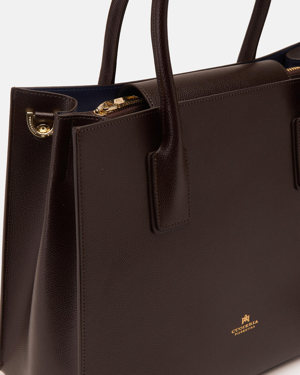 Alice medium tote bag squadrata Testa di moro  - Tote Bag - Borse Donna - Borse - Cuoieria Fiorentina