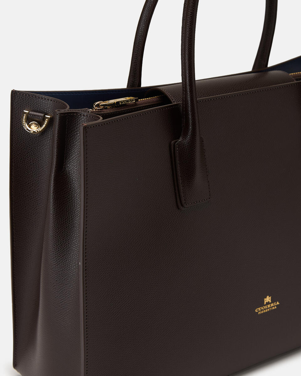 Alice big tote bag squadrata Testa di moro  - Tote Bag - Borse Donna - Borse - Cuoieria Fiorentina