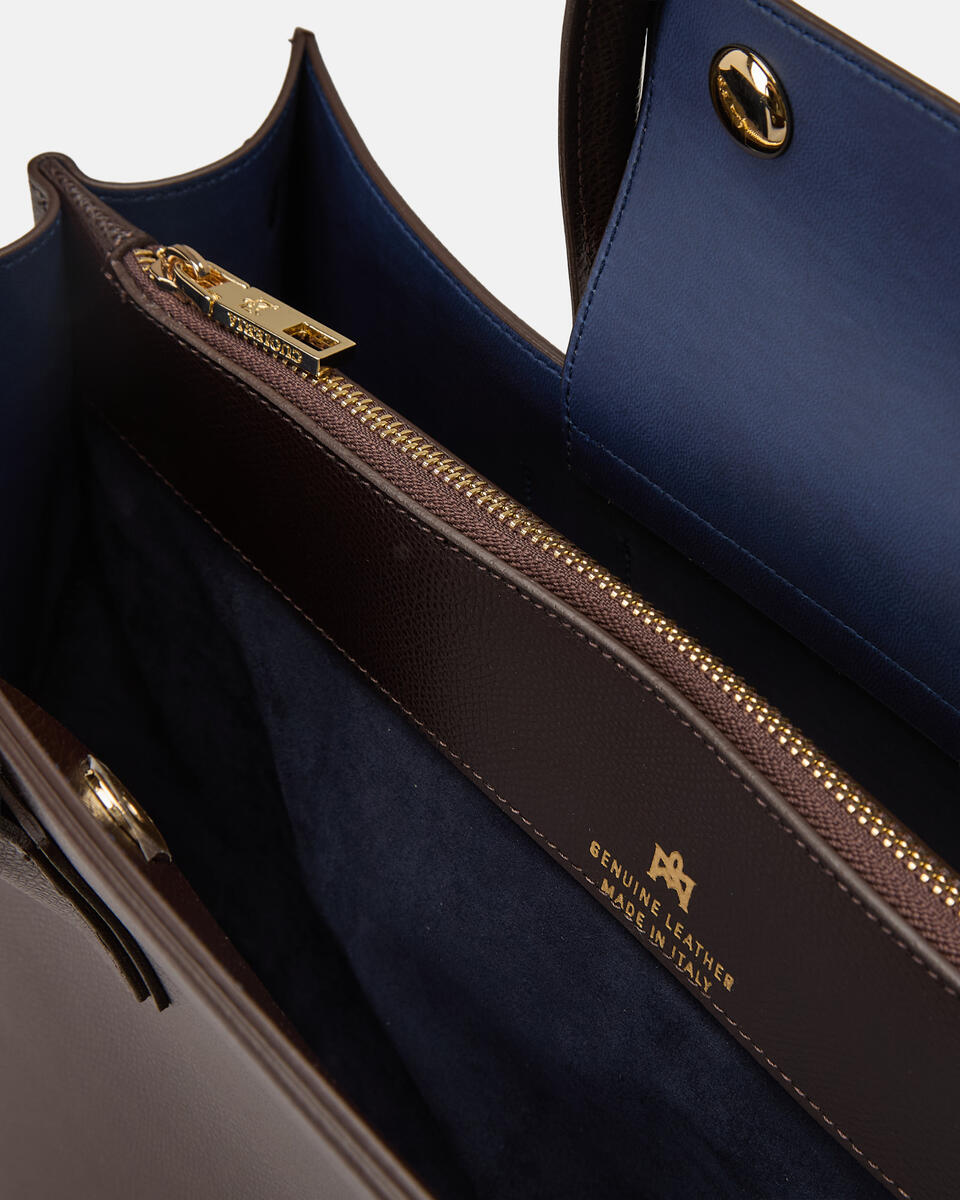 Alice big tote bag squadrata Testa di moro  - Tote Bag - Borse Donna - Borse - Cuoieria Fiorentina