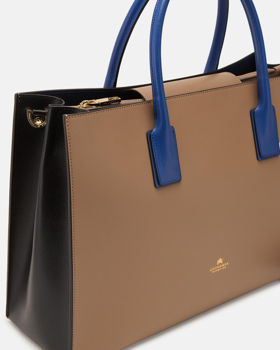 Large tote bag Desertblackbluette  - Tote Bags - Women's Bags - Bags - Cuoieria Fiorentina