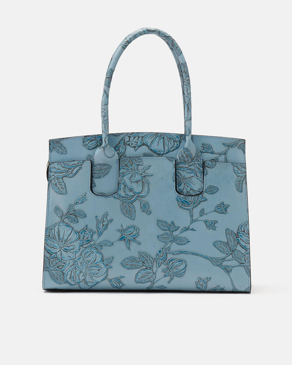 Mimi medium tote bag con dettagli in metallo Celeste  - Tote Bag - Borse Donna - Borse - Cuoieria Fiorentina
