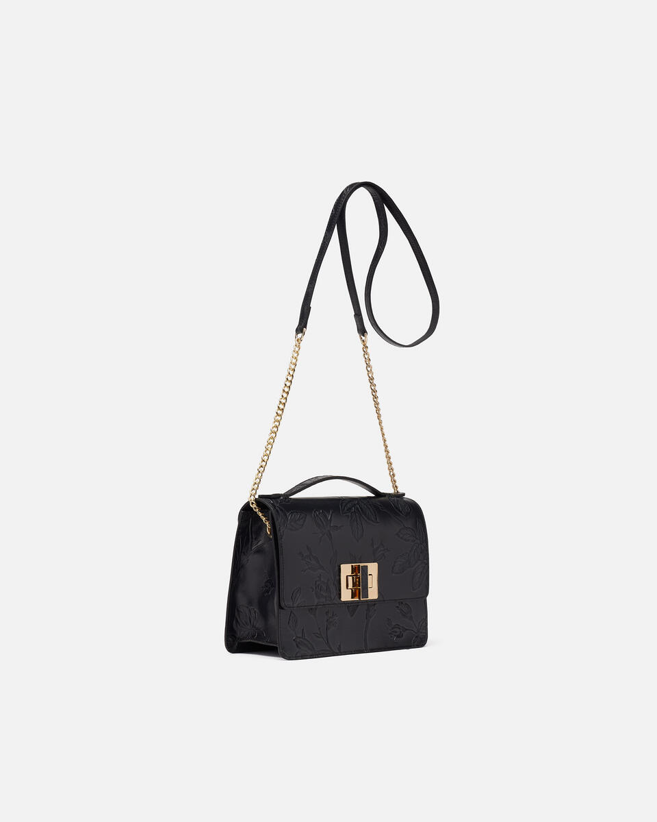 Mimi big crossbodyclutch con tracolla in pelle e metallo Nero  - Mini Bag - Borse Donna - Borse - Cuoieria Fiorentina