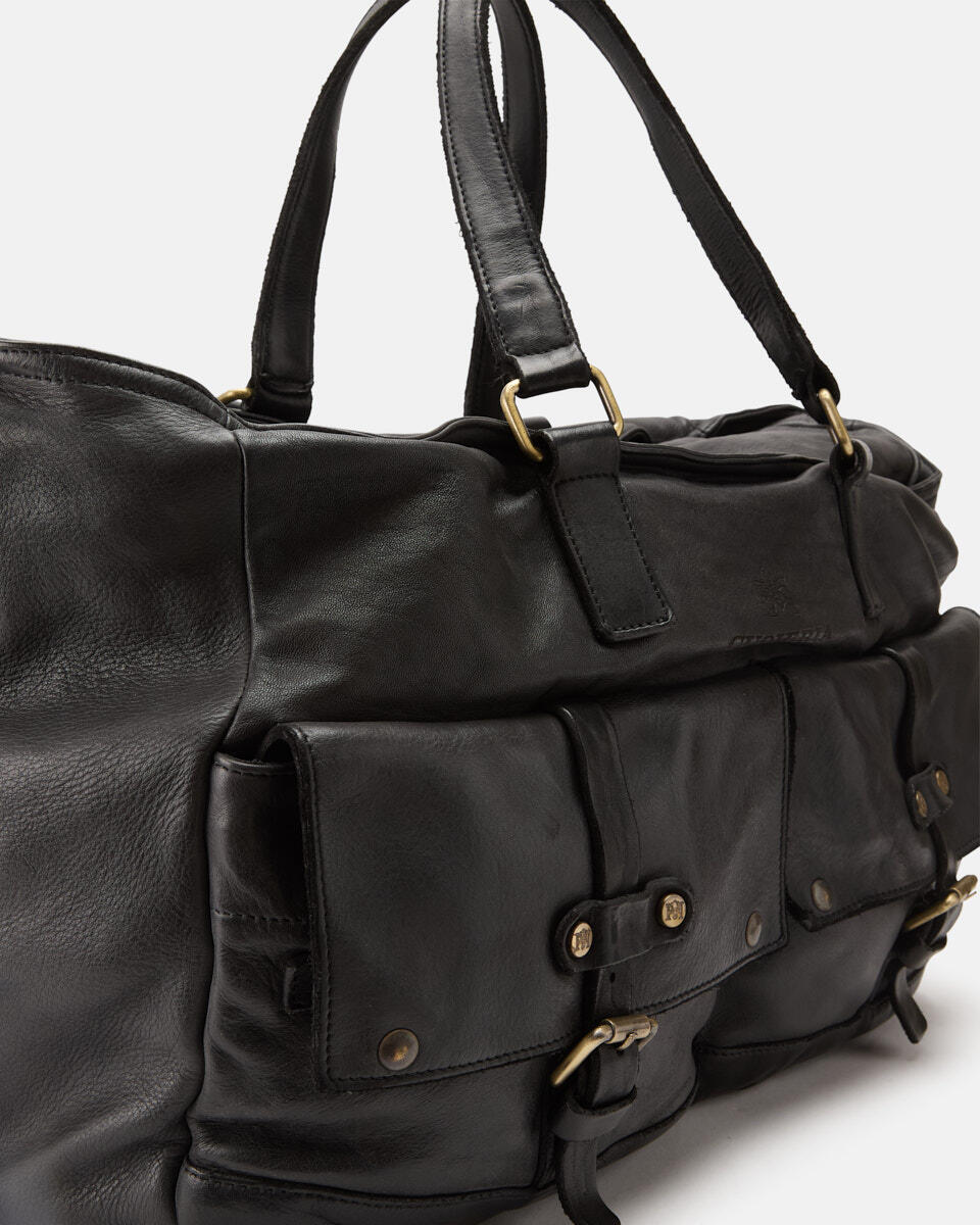 WEEKENDER Black  - Travel Bags - Men's Bags - Bags - Cuoieria Fiorentina