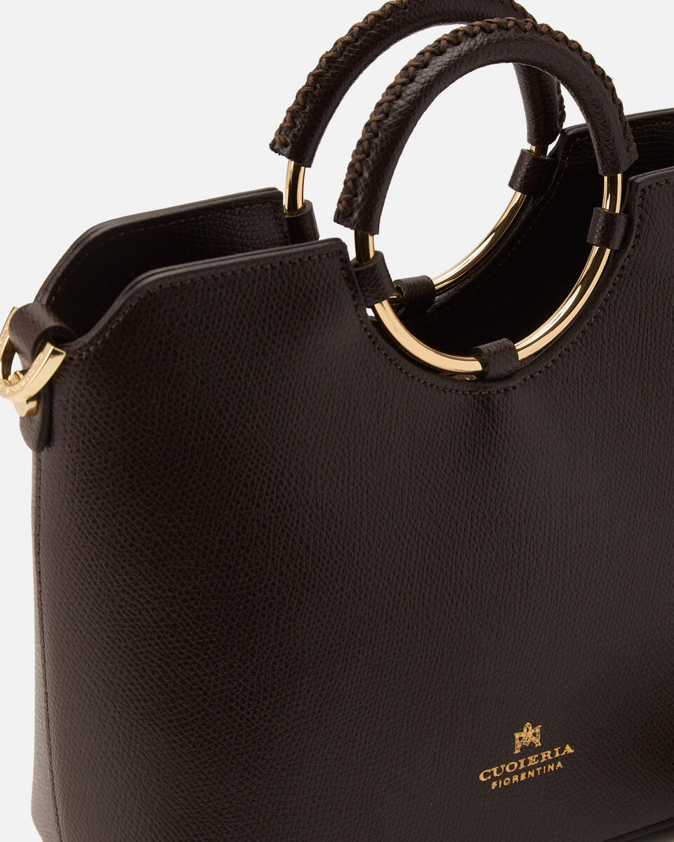 Oblò Mini Xbody in vitello palmellato Testa di moro  - Tote Bag - Borse Donna - Borse - Cuoieria Fiorentina