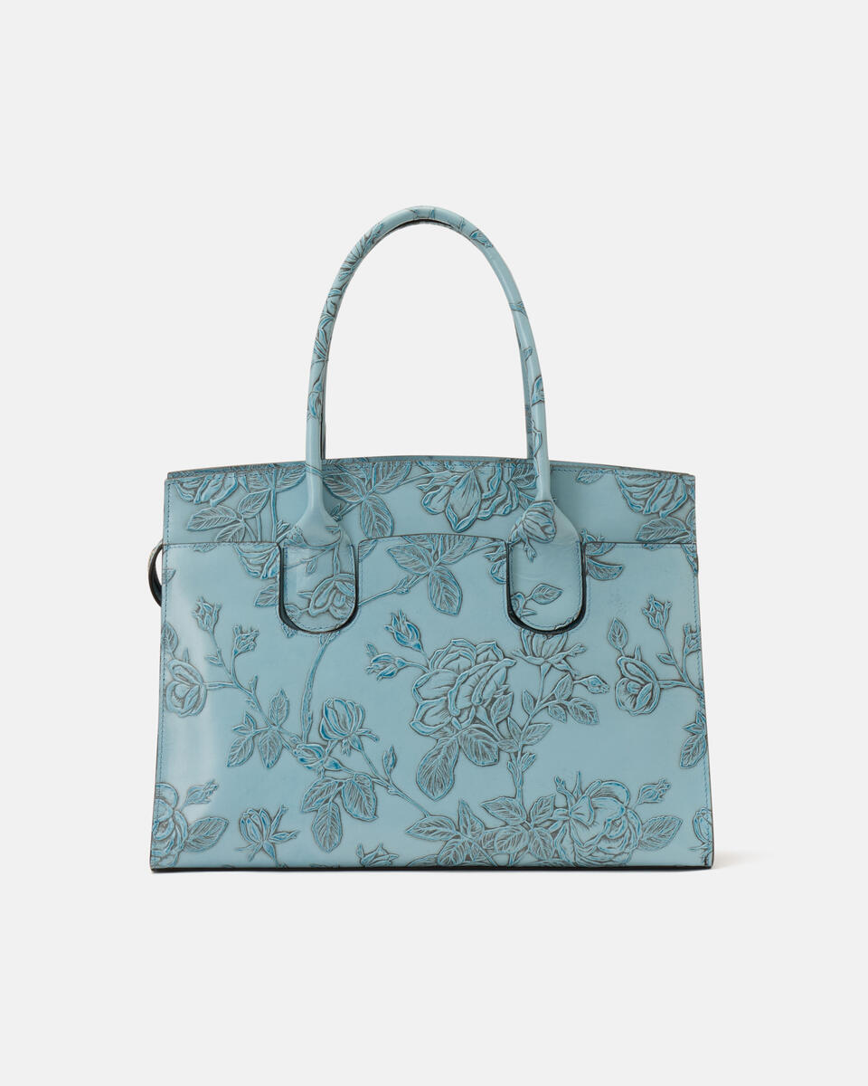 Mimi Large Tote con dettagli in metallo Celeste  - Tote Bag - Borse Donna - Borse - Cuoieria Fiorentina