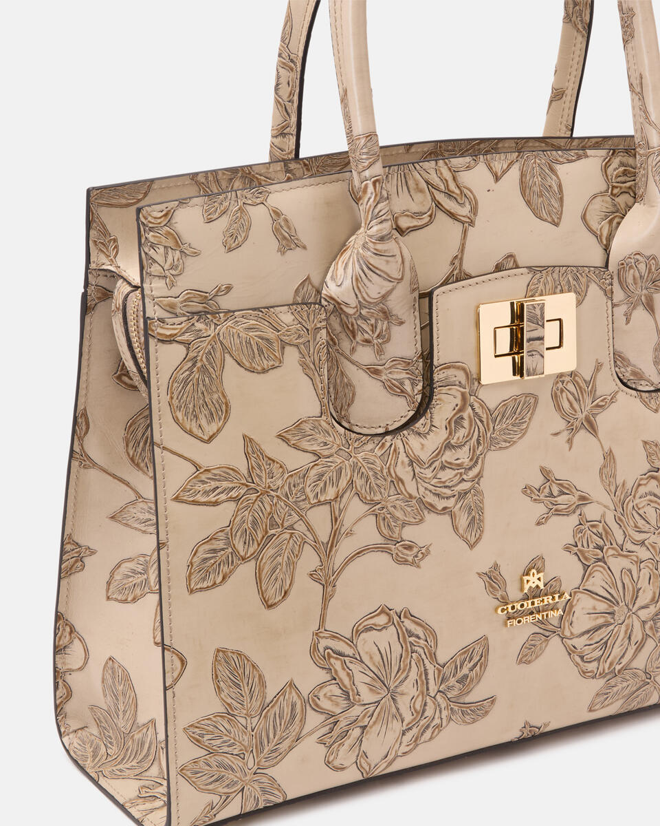 Large tote bag Taupe  - Tote Bags - Women's Bags - Bags - Cuoieria Fiorentina