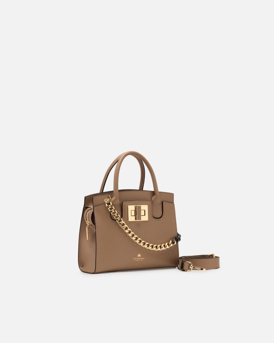 Bella Mini tote in Vitello micro grain Desert  - Tote Bag - Borse Donna - Borse - Cuoieria Fiorentina
