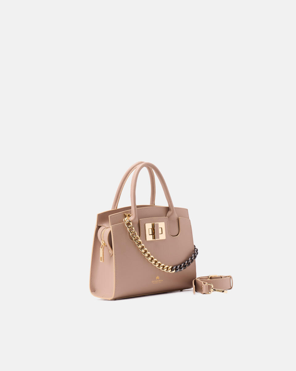 Bella Mini tote in Vitello micro grain Nude  - Cuoieria Fiorentina
