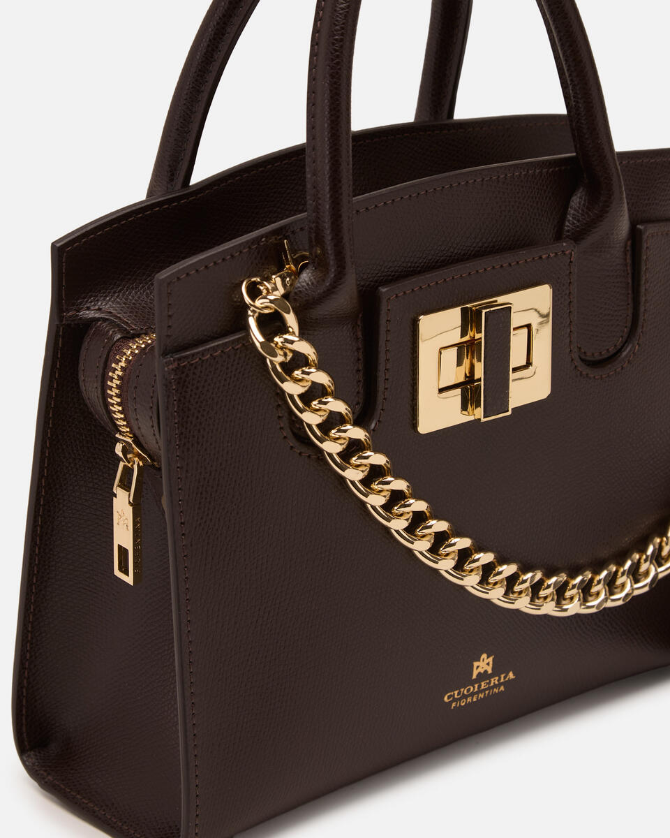 Small tote bag Dark brown  - Tote Bags - Women's Bags - Bags - Cuoieria Fiorentina