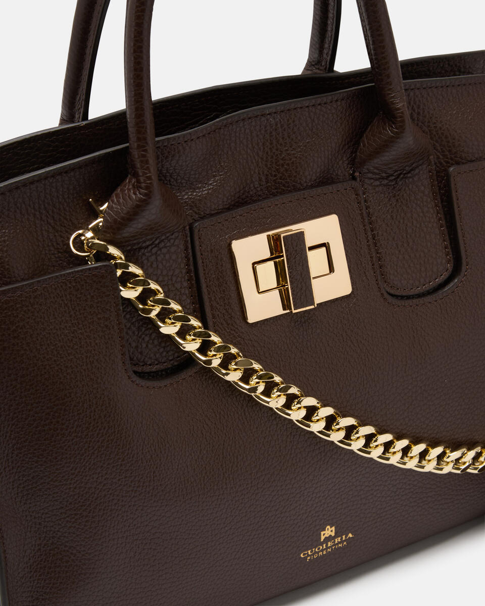 TOTE BAG Chocolate  - Tote Bags - Women's Bags - Bags - Cuoieria Fiorentina