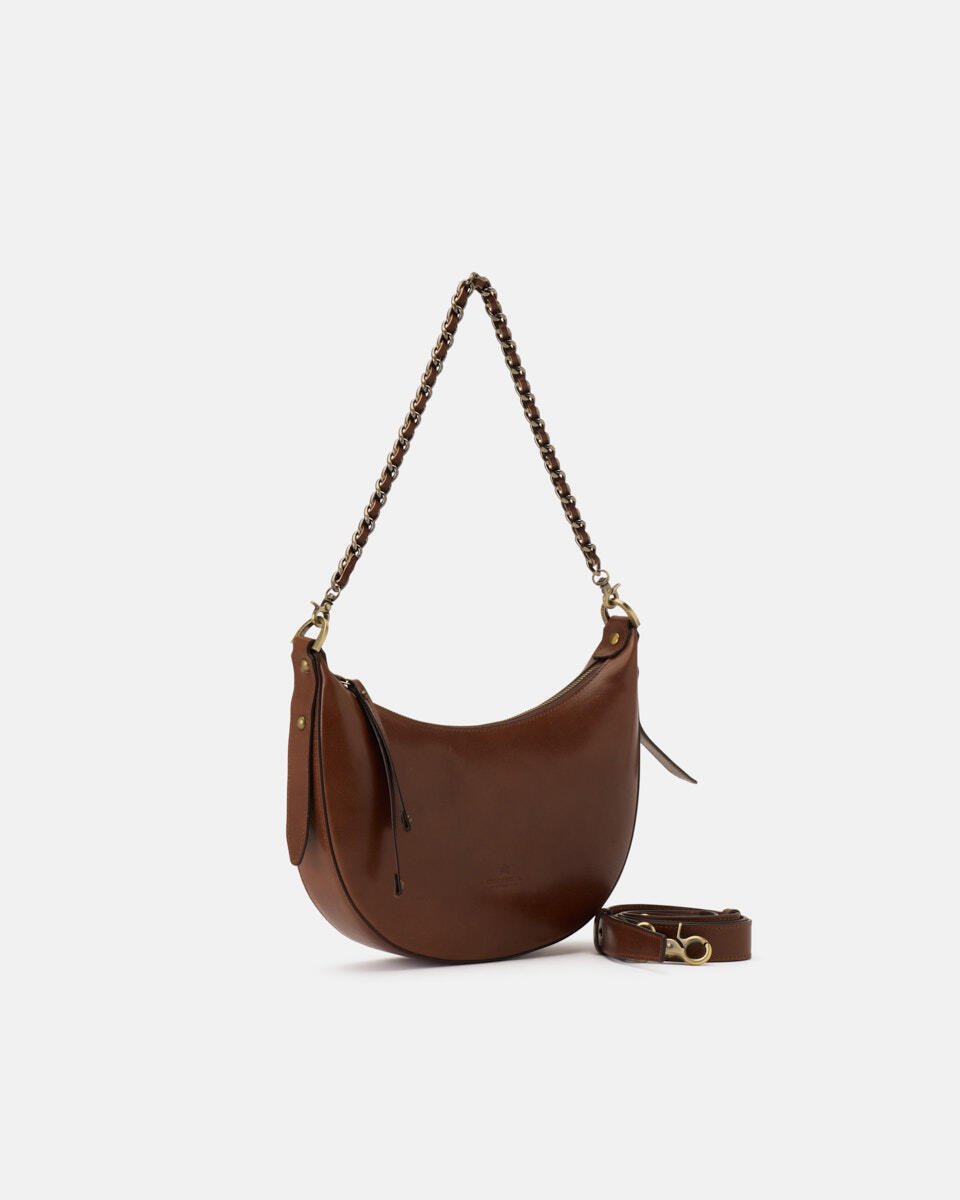 Eva Small Hobo Marrone  - Borse A Spalla - Borse Donna - Borse - Cuoieria Fiorentina
