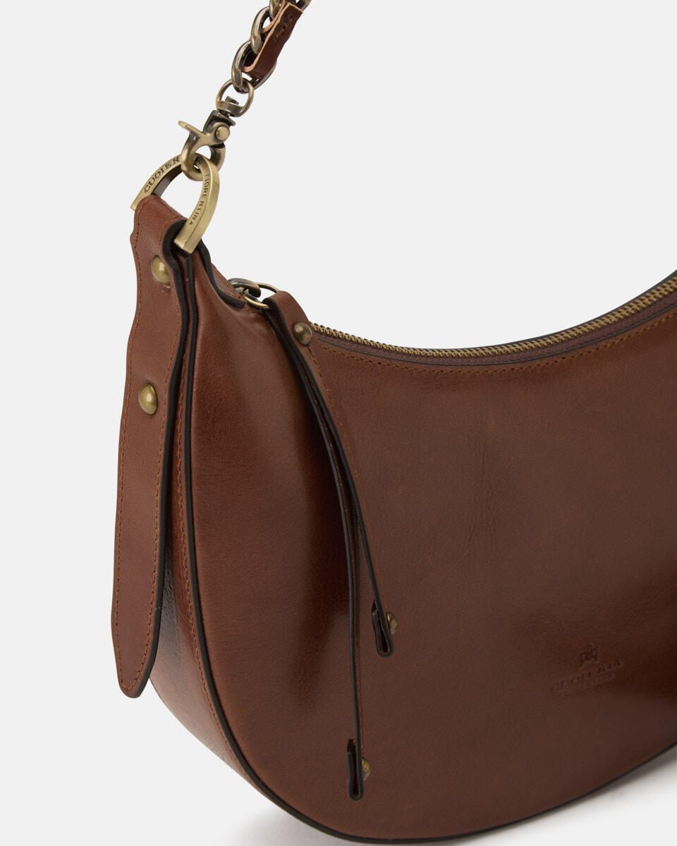 Eva Small Hobo Marrone  - Borse A Spalla - Borse Donna - Borse - Cuoieria Fiorentina