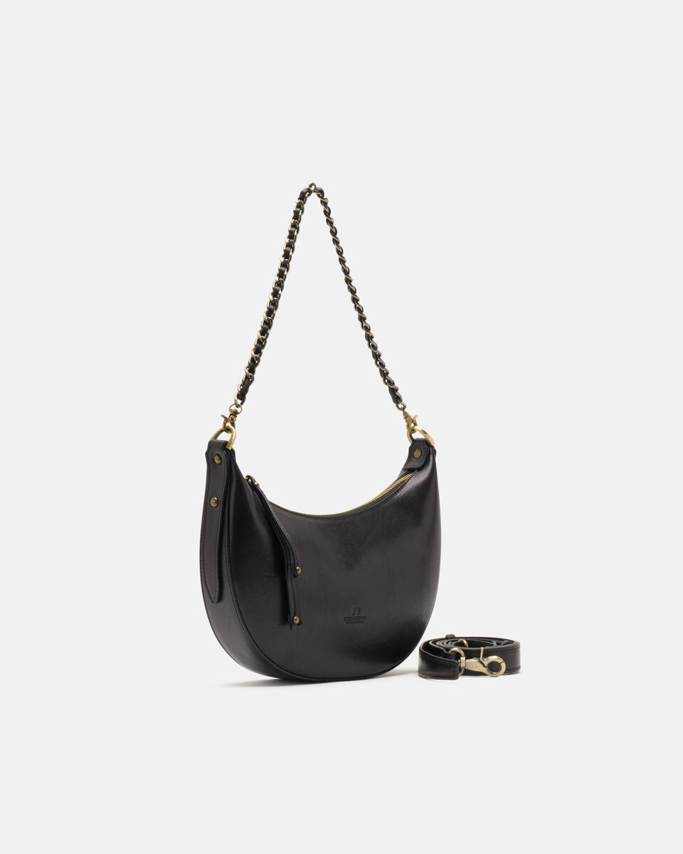 Eva Small Hobo Nero  - Borse A Spalla - Borse Donna - Borse - Cuoieria Fiorentina