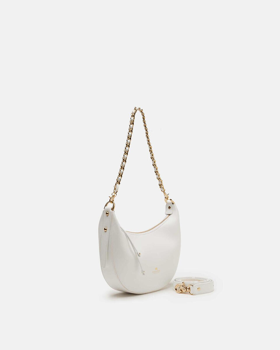 Eva small hobo Bianco  - Borse A Spalla - Borse Donna - Borse - Cuoieria Fiorentina