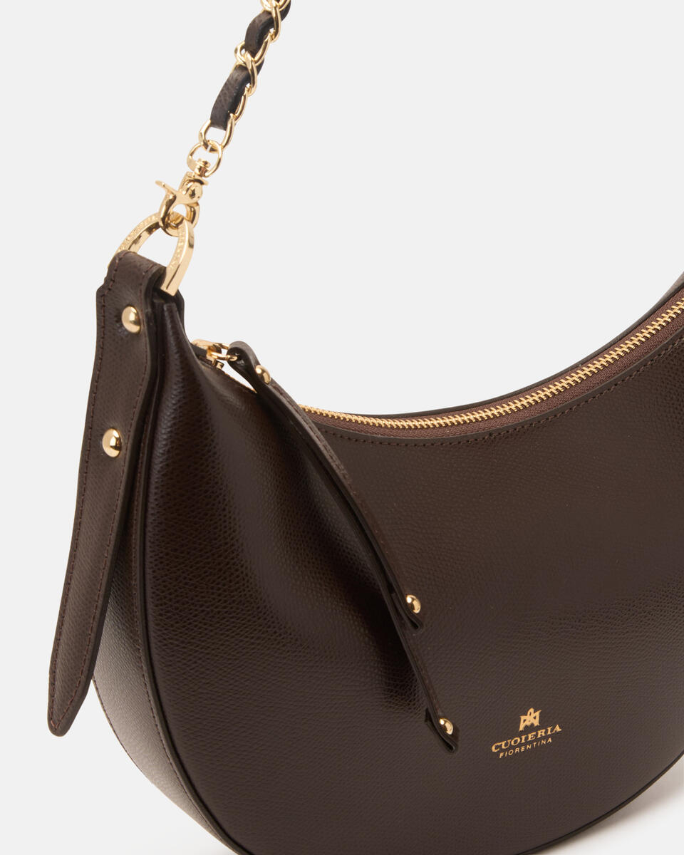 Eva small hobo Testa di moro  - Borse A Spalla - Borse Donna - Borse - Cuoieria Fiorentina