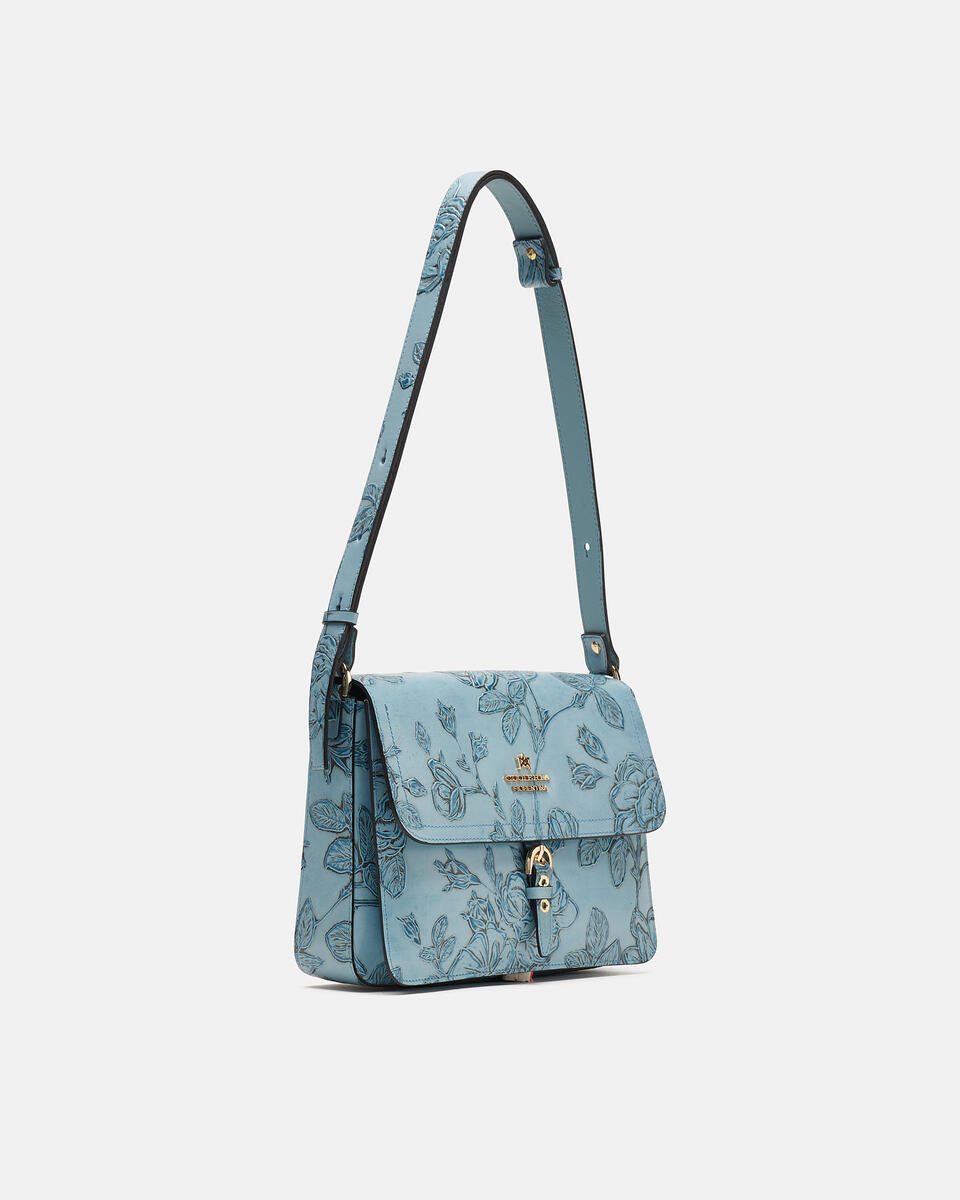 Mimì Xbody squadrata Celeste  - Messenger - Borse Donna - Borse - Cuoieria Fiorentina