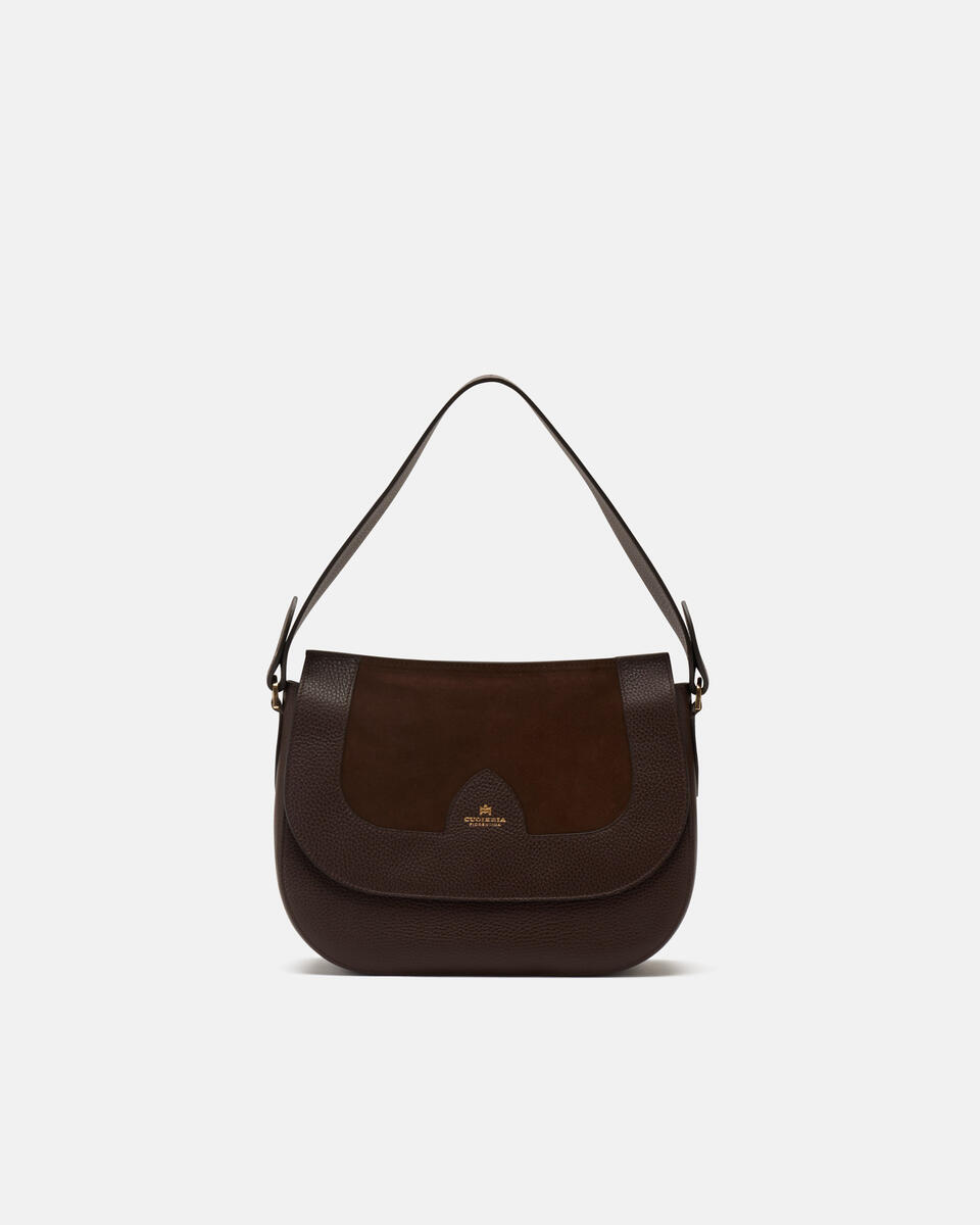 Stella messenger Cioccolato  - Borse A Spalla - Borse Donna - Borse - Cuoieria Fiorentina