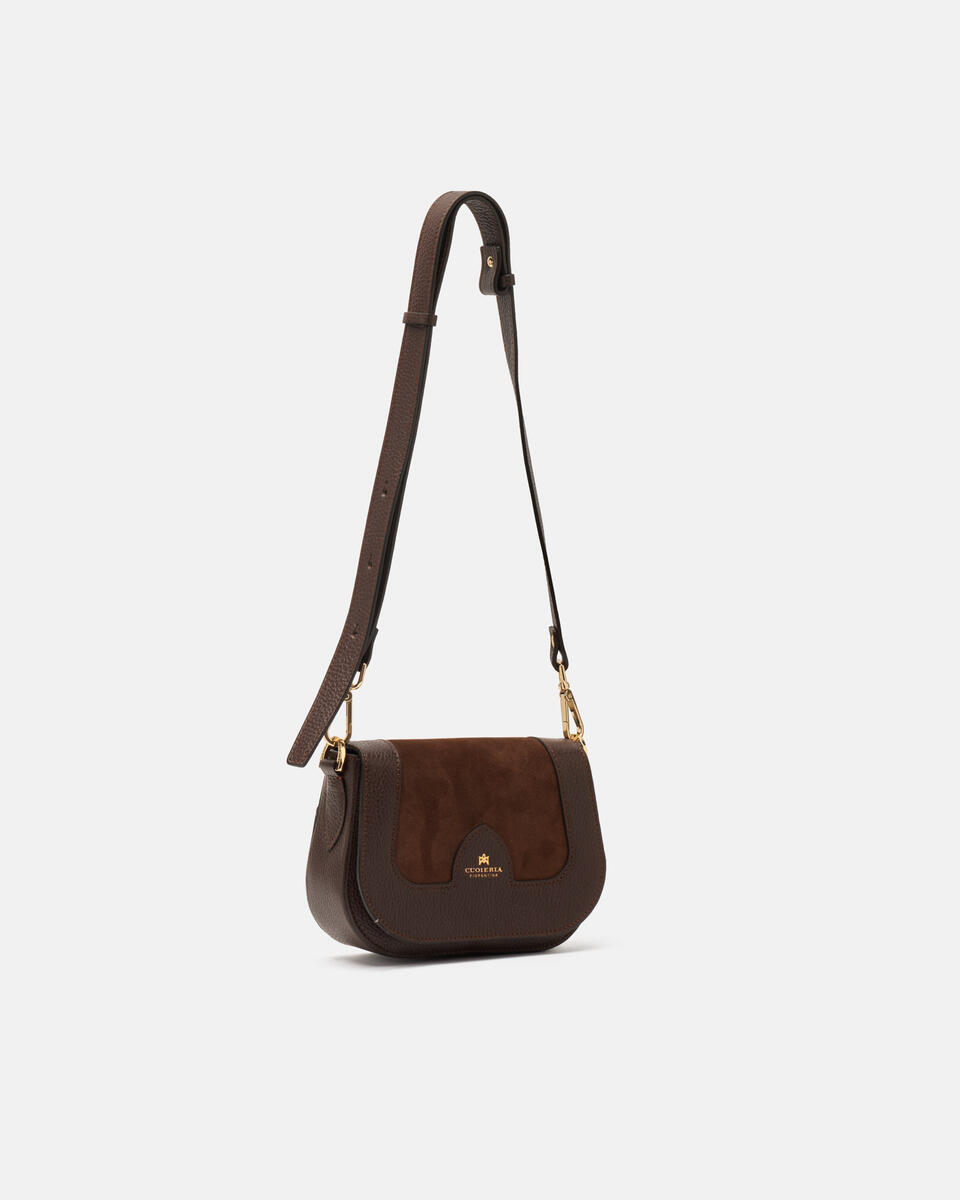 Stella small messenger Cioccolato  - Mini Bag - Borse Donna - Borse - Cuoieria Fiorentina
