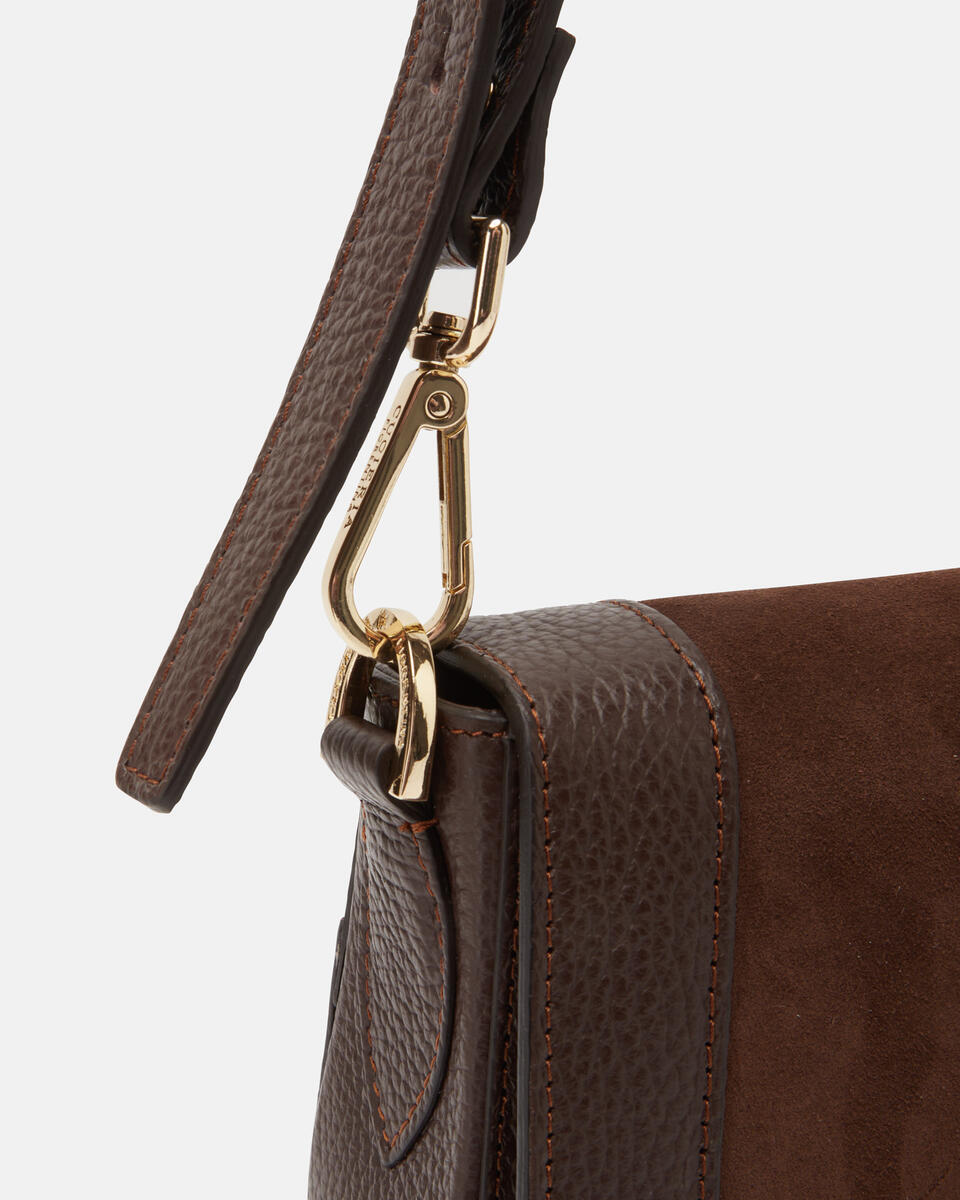 Stella small messenger Cioccolato  - Mini Bag - Borse Donna - Borse - Cuoieria Fiorentina