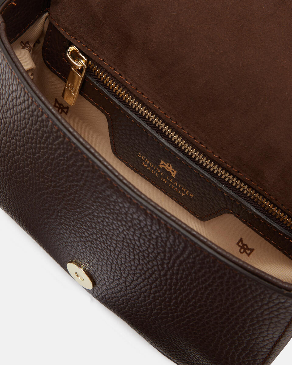Stella small messenger Cioccolato  - Mini Bag - Borse Donna - Borse - Cuoieria Fiorentina