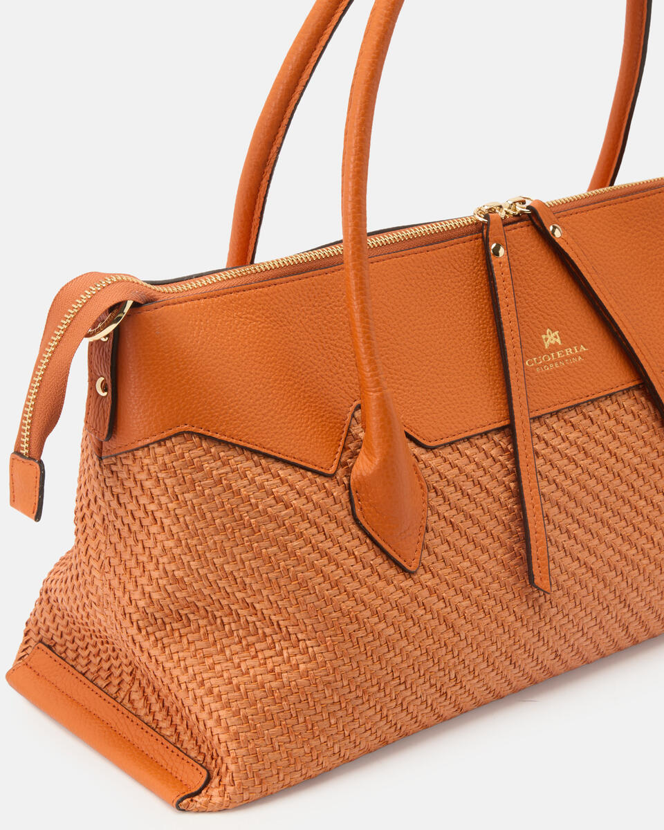 SHOPPING BAG Orange  - Shopping - Women's Bags - Bags - Cuoieria Fiorentina