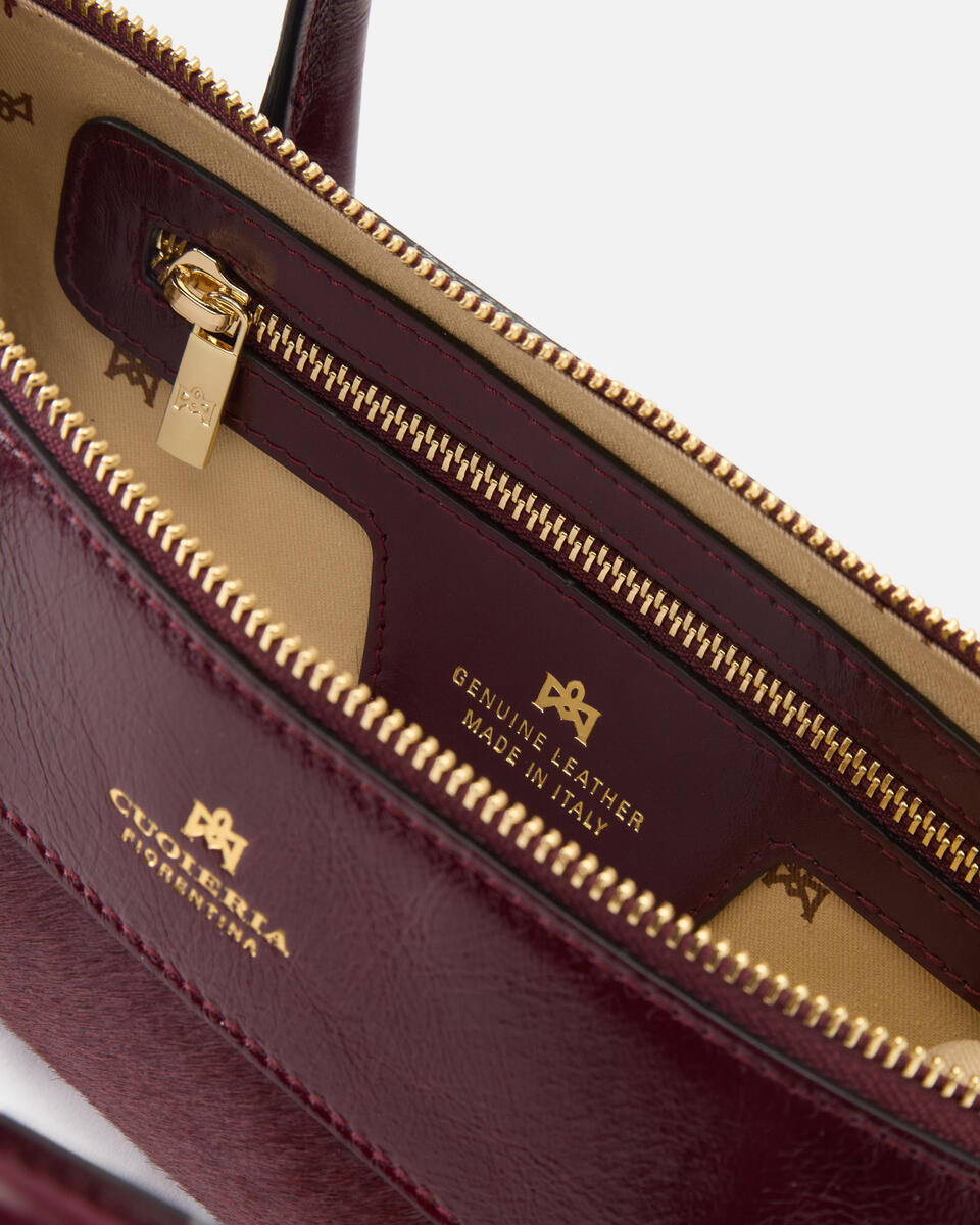 MINI TOTE BAG Black cherry  - Mini Bags - Women's Bags - Bags - Cuoieria Fiorentina