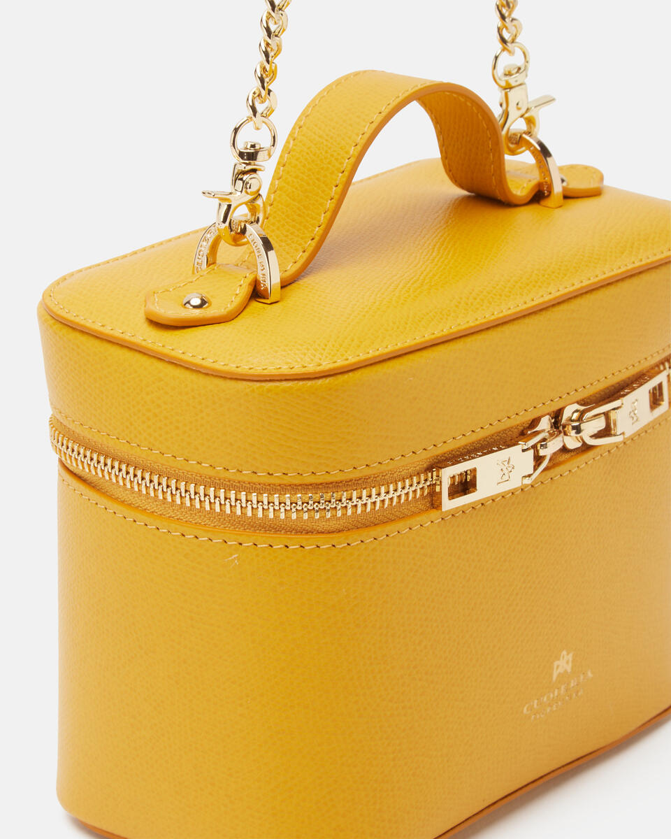 Small Beauty Case Giallo  - Accessori Da Viaggio - Borse Da Viaggio - Cuoieria Fiorentina