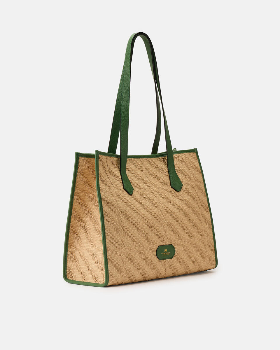Dora shopping rafia e pelle Aloe  - Shopping - Borse Donna - Borse - Cuoieria Fiorentina