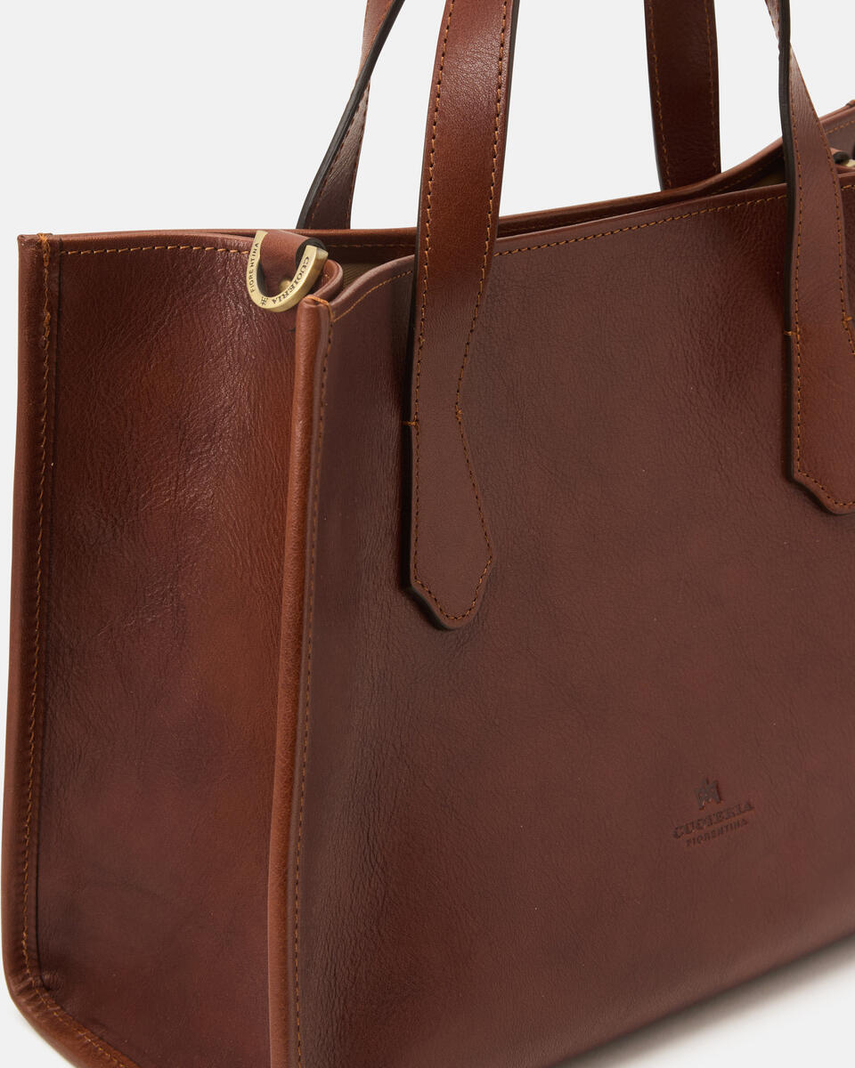 Dora tote media in cuoio Marrone  - Tote Bag - Borse Donna - Borse - Cuoieria Fiorentina