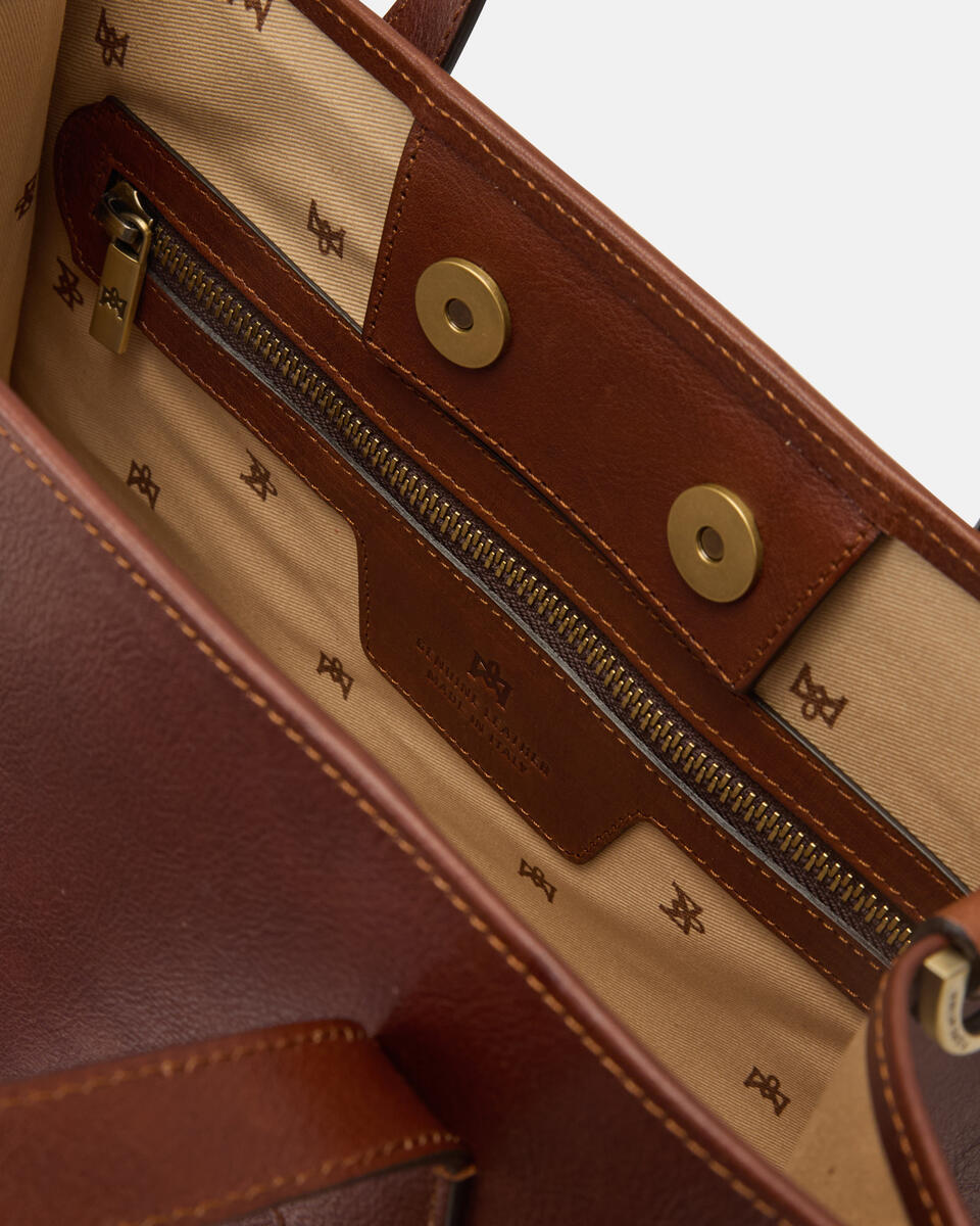 Dora tote media in cuoio Marrone  - Tote Bag - Borse Donna - Borse - Cuoieria Fiorentina